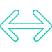 Graphic icon of a left to right two sided arrow indicating stretching the life of your IT estate by 50% to illustrate reduced cost and risk