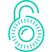 Graphic icon of a padlock to indicate automated security and compliance to illustrate greater reliability