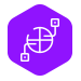 Graphic icon of a connected globe to illustrate managed databases