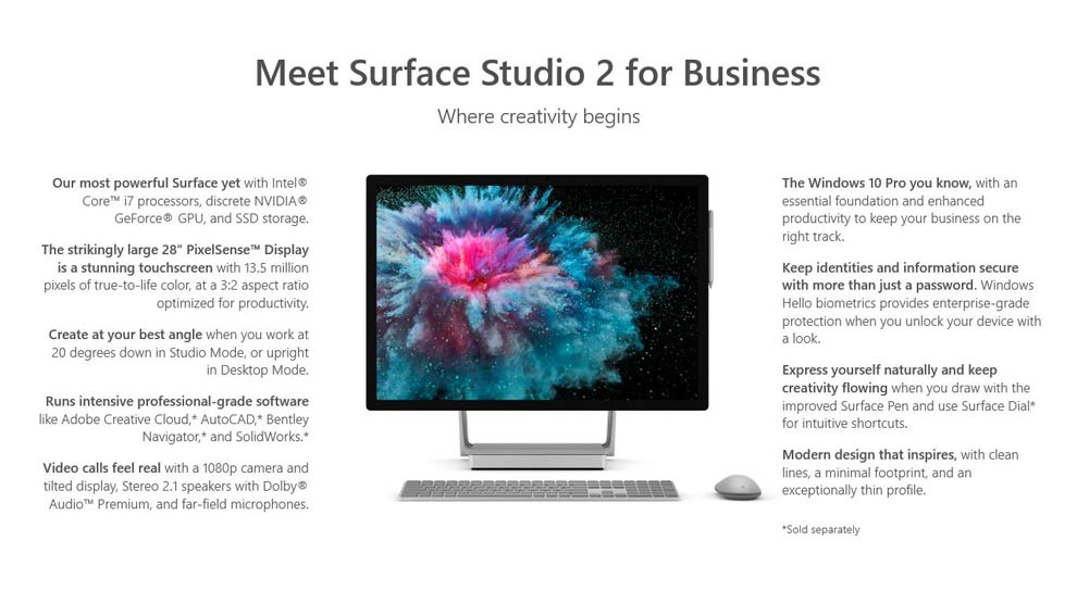Microsoft surface studio 2