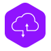 Graphic icon of a computer connected cloud to illustrate mobile device support