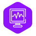 Graphic icon of a computerised pulse monitor to illustrate network security