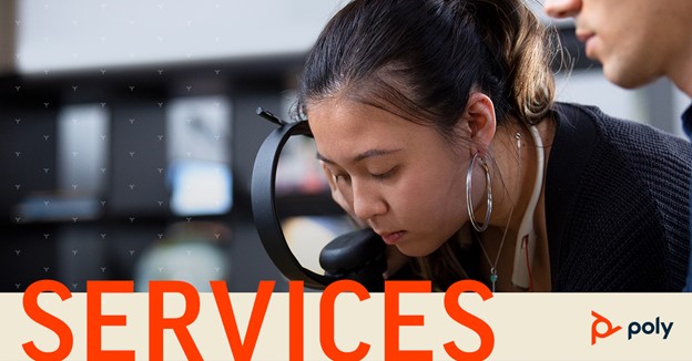 Poly services on a call using headphones